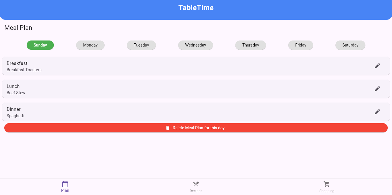 Weekly Meal Planner